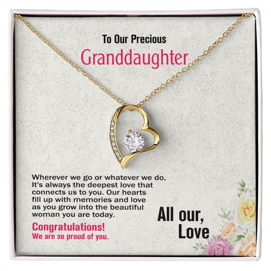To Precious Granddaughter-All Our Love, Forever Love Necklace, Jewelry Gift - YERTIZZ.COM