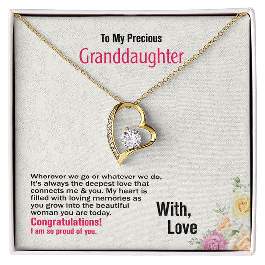 To My Precious Granddaughter, With Love Grandad, Forever Love Necklace, Jewelry Gift - YERTIZZ.COM
