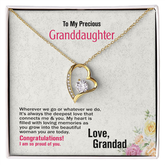 To Precious Granddaughter-Love Grandad, Forever Love Necklace, Jewelry Gift - YERTIZZ.COM