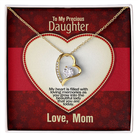To My Precious Daughter, Love Mom, Forever Love Necklace, Jewelry, Gift - YERTIZZ.COM