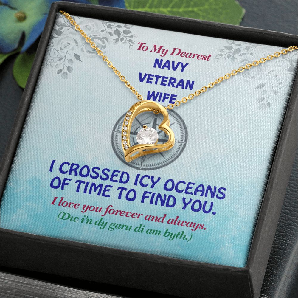 To My Dearest Navy Veteran Wife-I Love You, Forever Love Necklace, Jewelry, Gift - YERTIZZ.COM