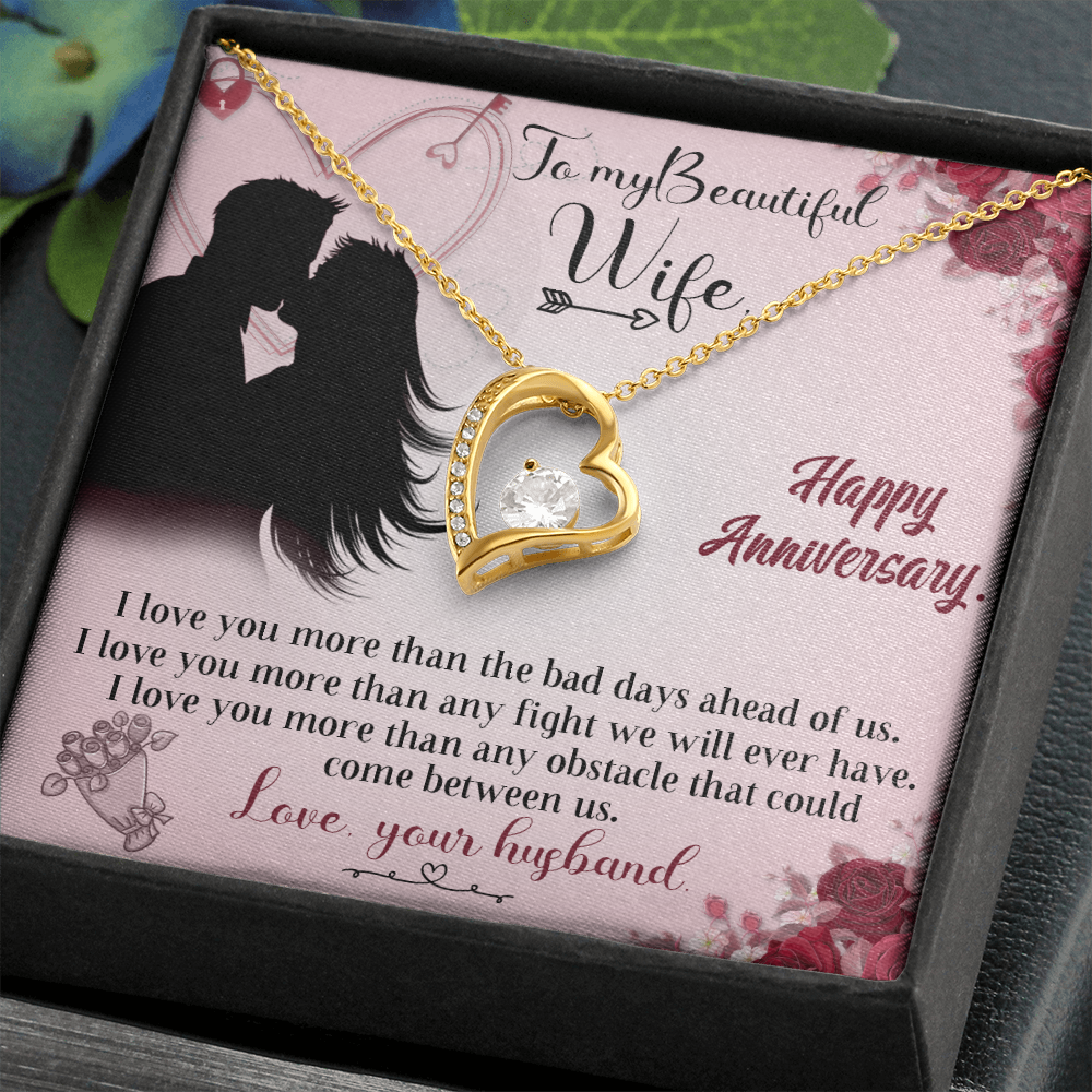 To My Wife, Happy Anniversary, Forever Love Necklace, Jewelry Gift - YERTIZZ.COM