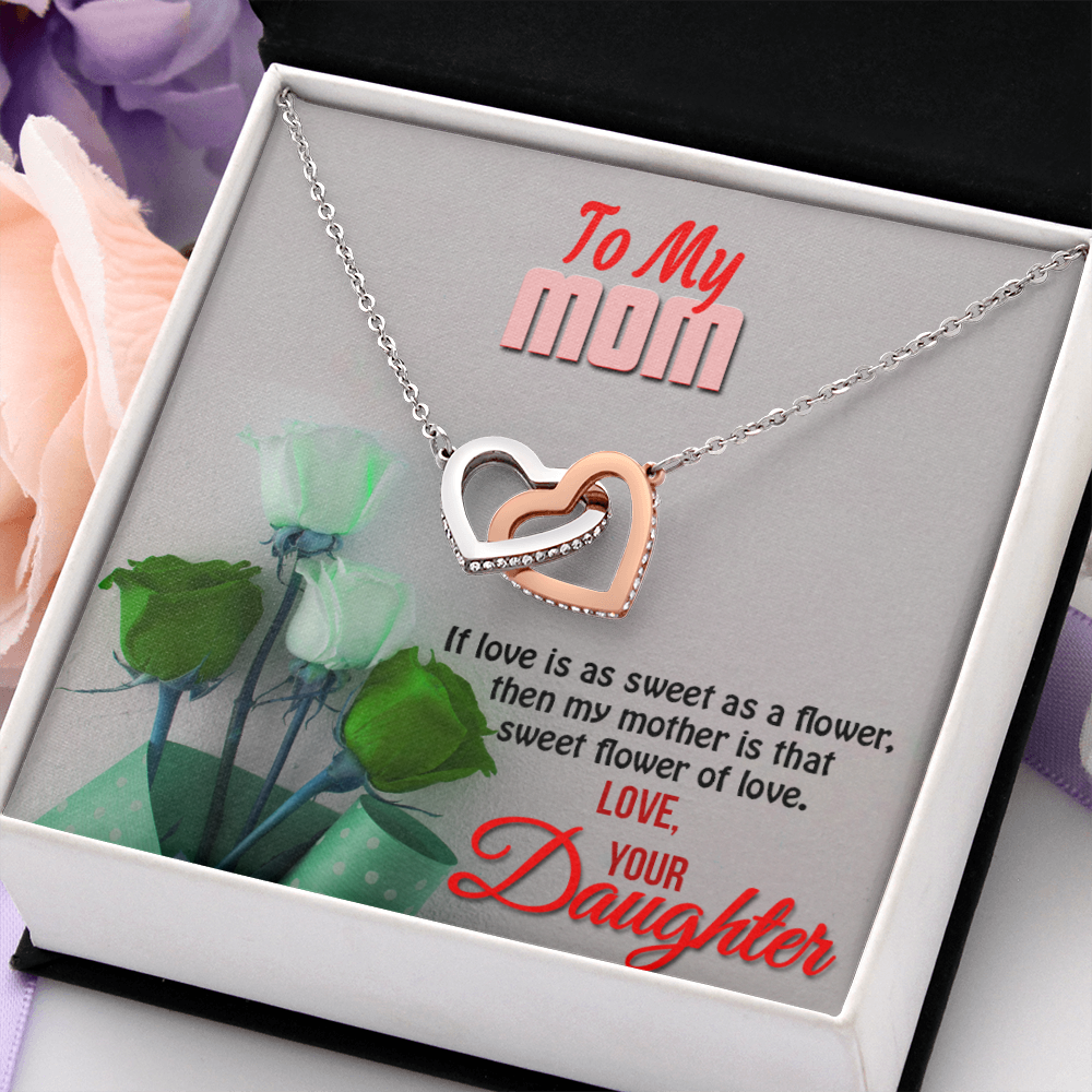 Two hearts Interlocklng, Necklace, Pendant, Love for him, her, Eternal Love