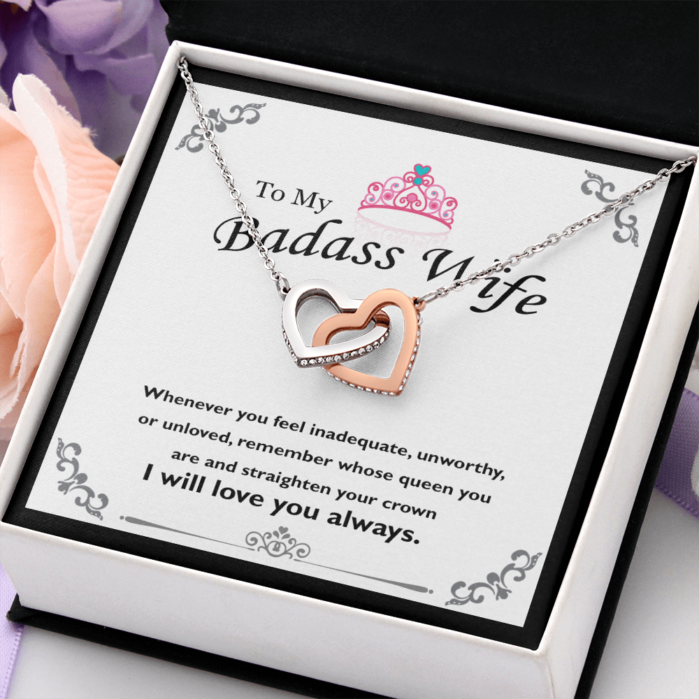 Two hearts Interlocklng, Necklace, Pendant, Love for him, her, Eternal Love