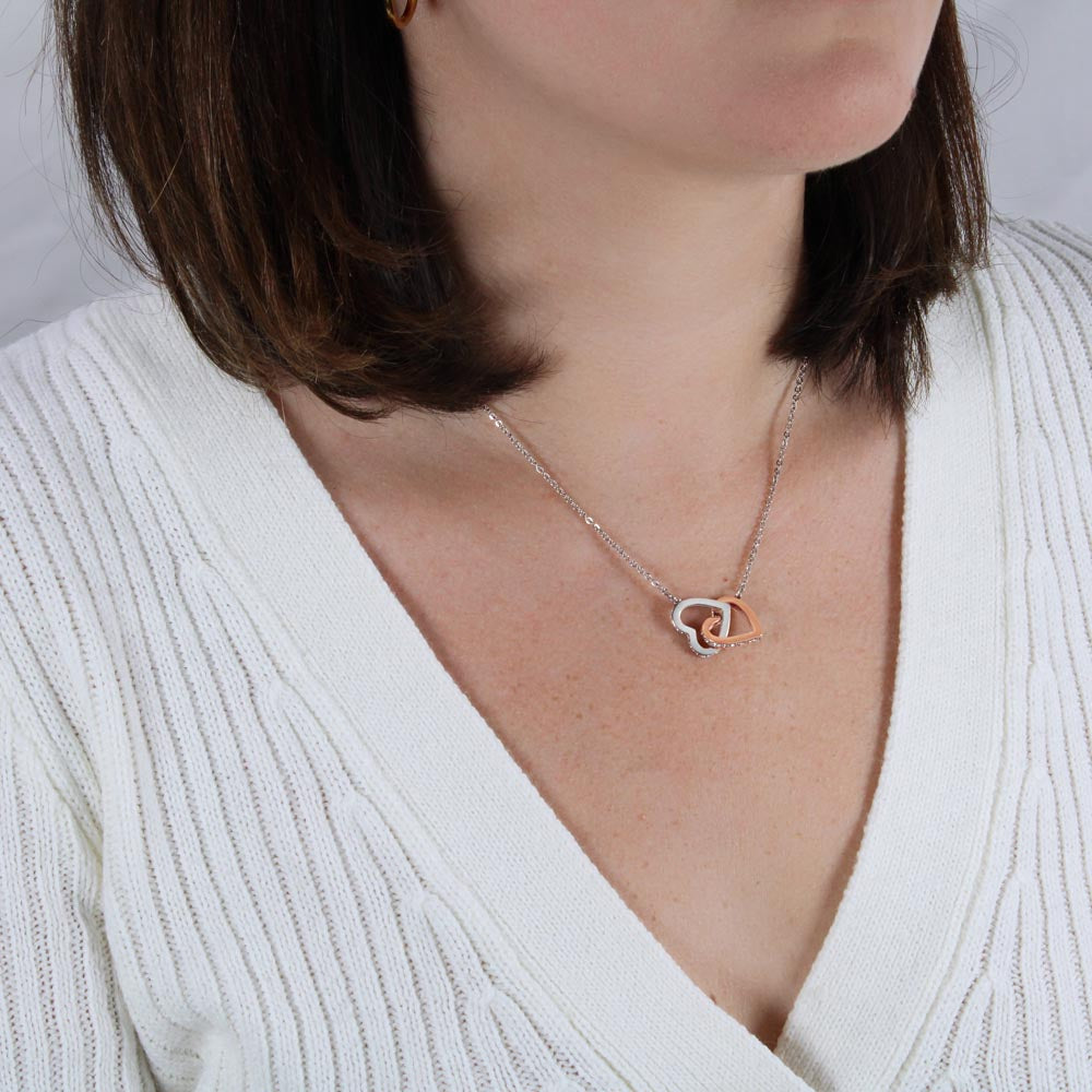 Two hearts Interlocklng, Necklace, Pendant, Love for him, her, Eternal Love