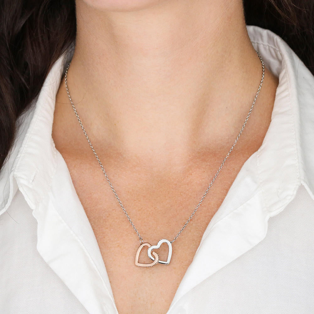 Two hearts Interlocklng, Necklace, Pendant, Love for him, her, Eternal Love