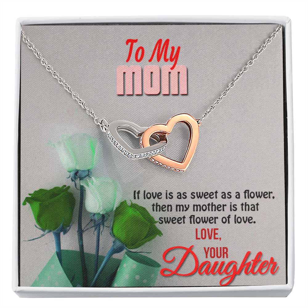 Two hearts Interlocklng, Necklace, Pendant, Love for him, her, Eternal Love