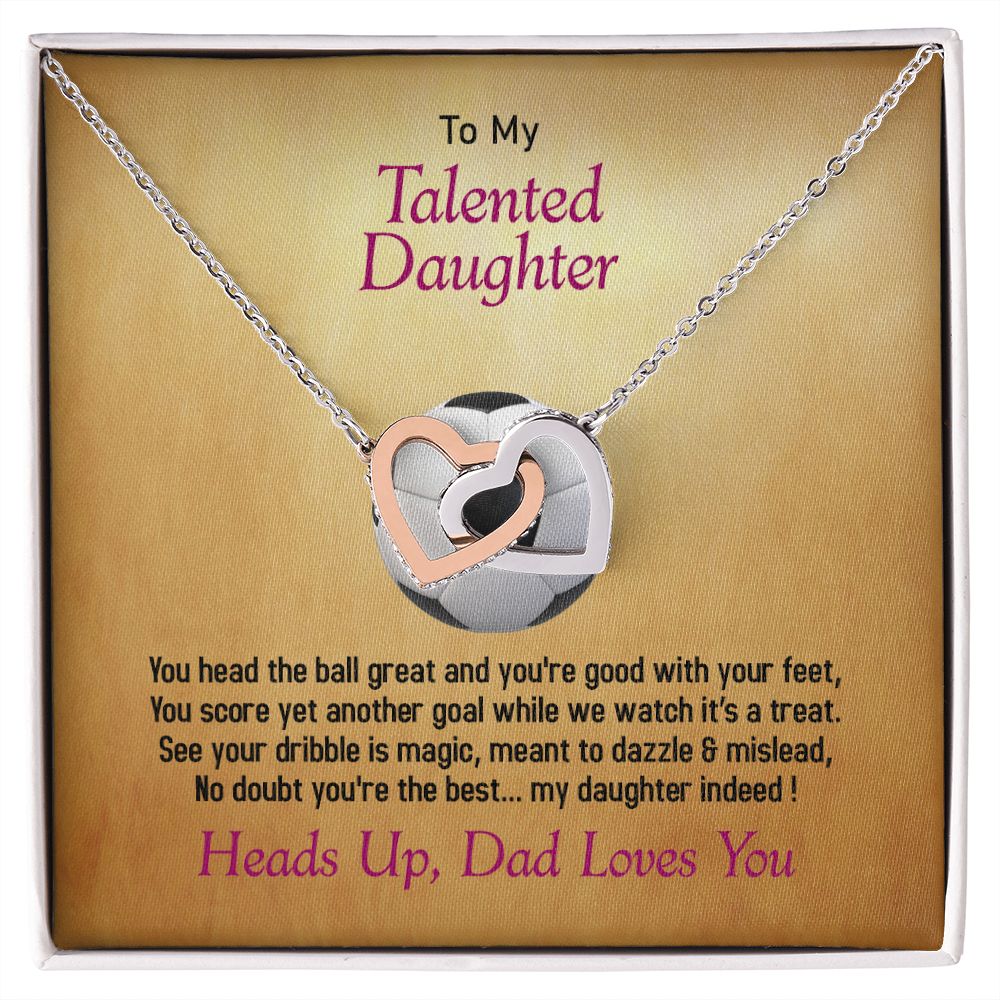 To My Talented Daughter, Interlocking Hearts Necklace, Jewelry Gift - YERTIZZ.COM