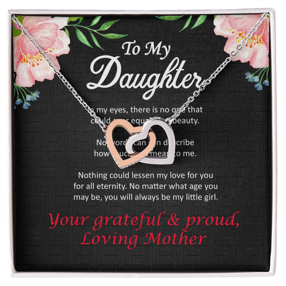 Two hearts Interlocklng, Necklace, Pendant, Love for him, her, Eternal Love