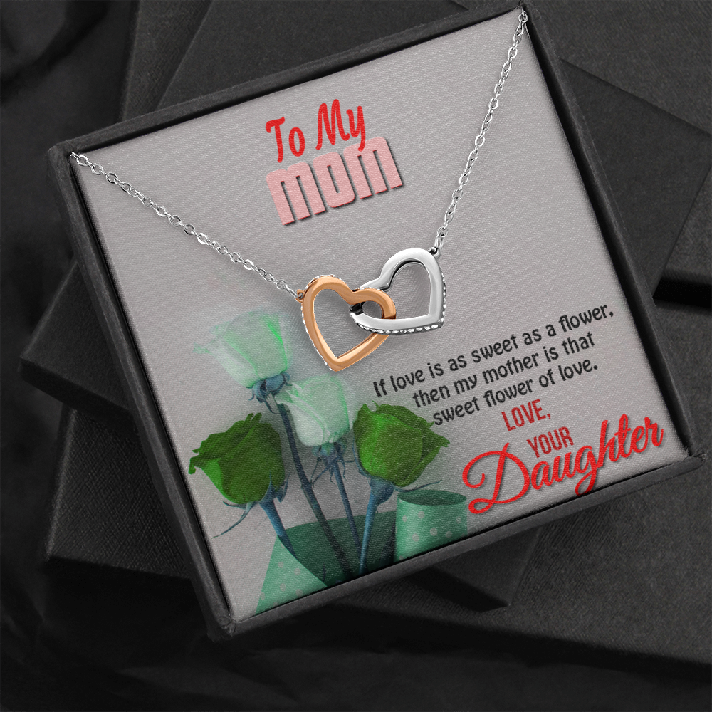 Two hearts Interlocklng, Necklace, Pendant, Love for him, her, Eternal Love