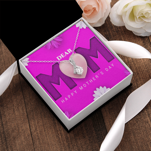 Mother's Day, Gift, Alluring Beauty Necklace, Jewelry, Ribbon shaped, Pendant, 7mm, Cubic Zirconia, 14K White Gold, 18-22in adjustable chain