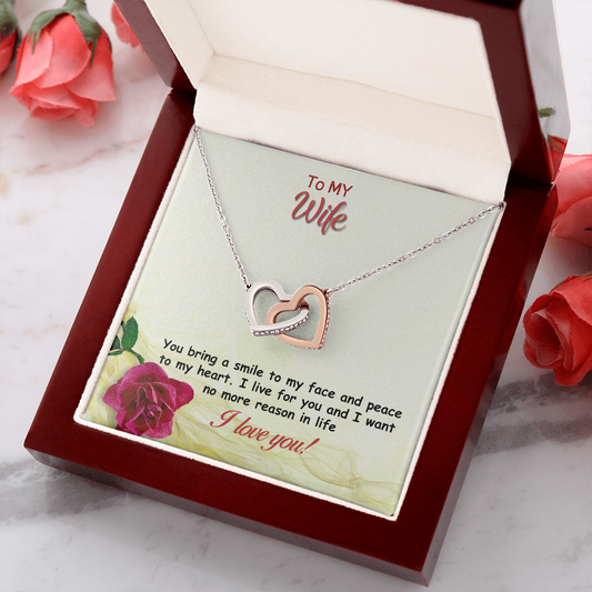 Two hearts Interlocklng, Necklace, Pendant, Love for him, her, Eternal Love