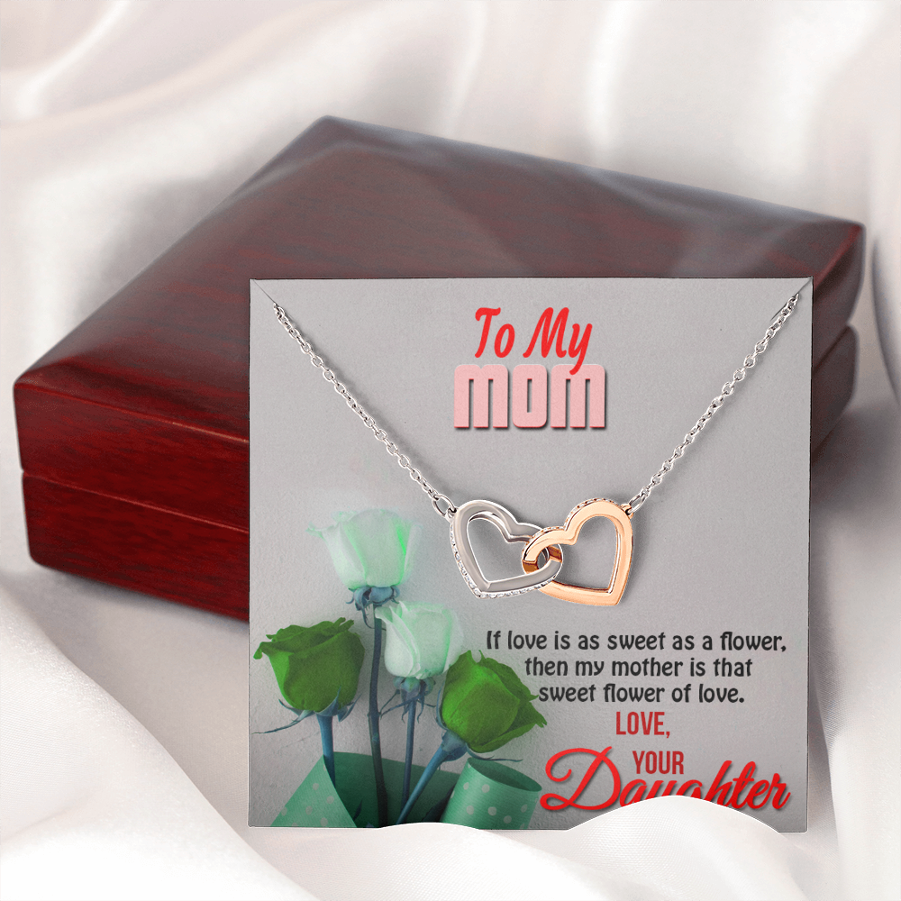 Two hearts Interlocklng, Necklace, Pendant, Love for him, her, Eternal Love