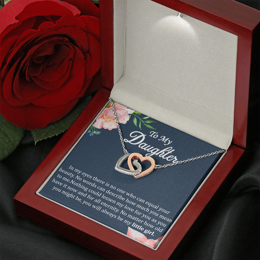 Two hearts Interlocklng, Necklace, Pendant, Love for him, her, Eternal Love