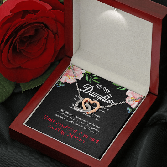 Two hearts Interlocklng, Necklace, Pendant, Love for him, her, Eternal Love