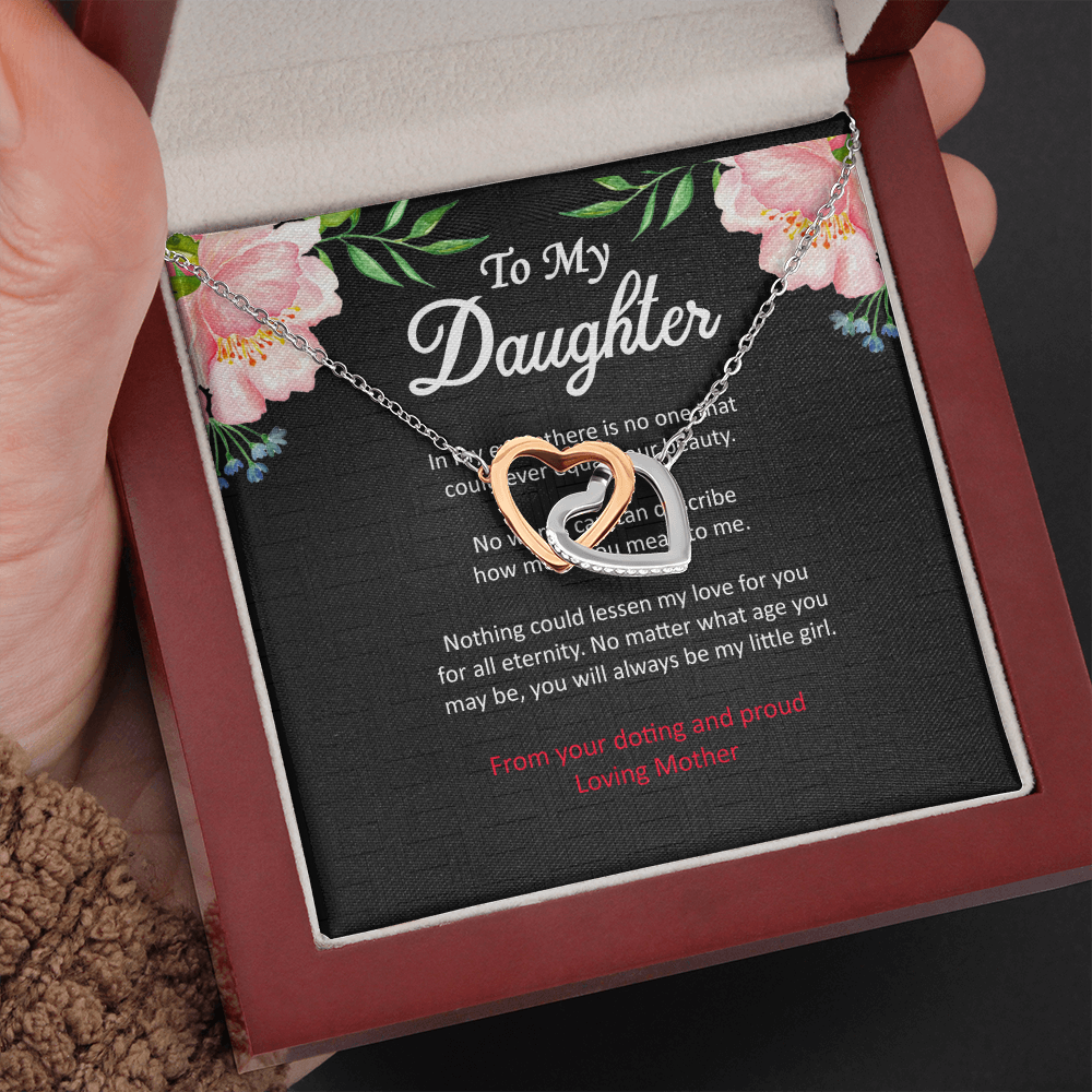 Two hearts Interlocklng, Necklace, Pendant, Love for him, her, Eternal Love