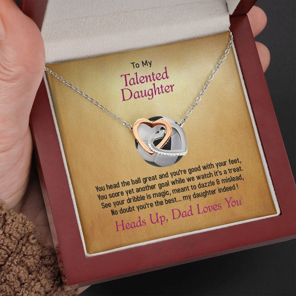 To My Talented Daughter, Interlocking Hearts Necklace, Jewelry Gift - YERTIZZ.COM