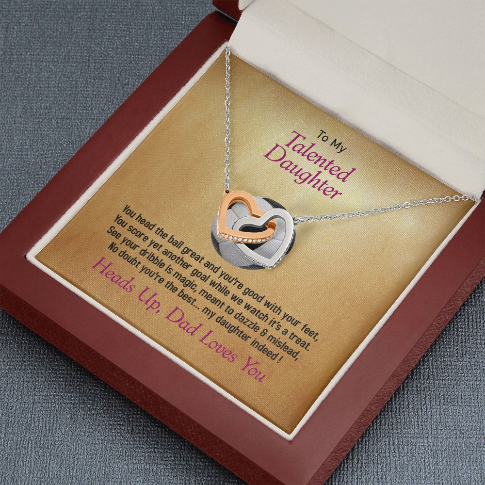 To My Talented Daughter, Interlocking Hearts Necklace, Jewelry Gift - YERTIZZ.COM