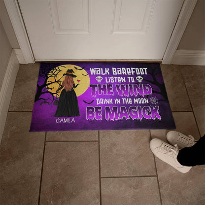 Witchy Halloween Doormat – Walk Barefoot, Listen to the Wind, Be Magick