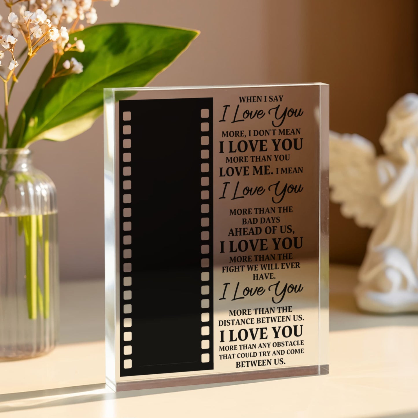Personalized Acrylic Block – “I Love You More” Custom Photo Gift for Couple, Husband Wife, Boyfriend Girlfriend, Anniversary Keepsake
