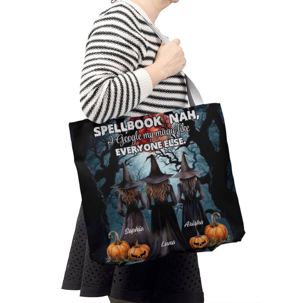 Halloween Witch Tote Bag – Funny Spellbook Quote !