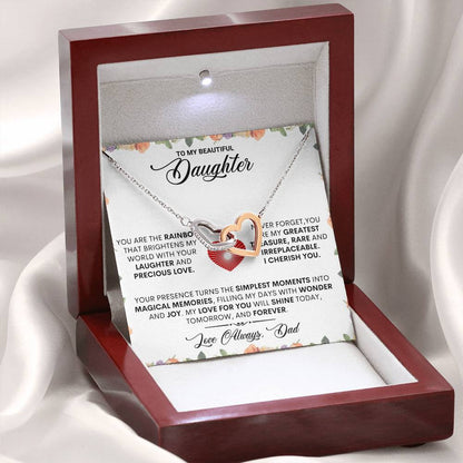 1 Interlocking Hearts Necklace-To Beautiful Daughter Love Dad