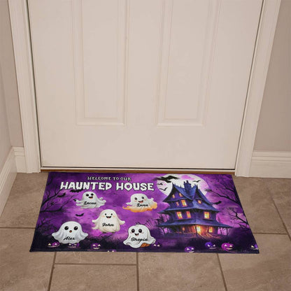 Welcome to Our Haunted House: A Spooky Family Greeting Mat !