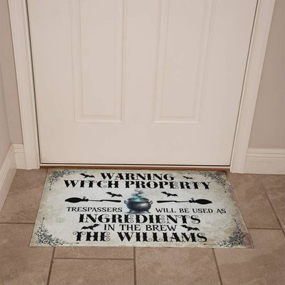 Warning Witch Property ! Halloween Welcome Mat