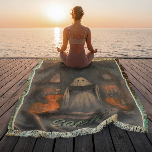 Haunted Pumpkin Ghost Blanket – Cozy Halloween Throw for Spooky Nights !