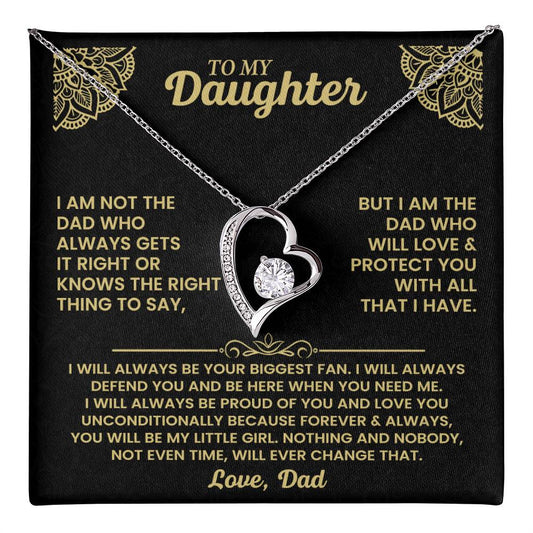 Emotional Daughter Gift – Engraved Dad’s Message Necklace – Forever Love