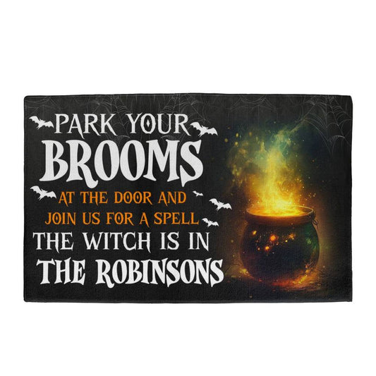 Park Your Brooms - Halloween Welcome Mat
