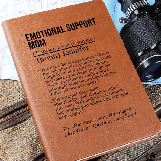 Emotional Support Mom, Vegan Leather Graphic Journal