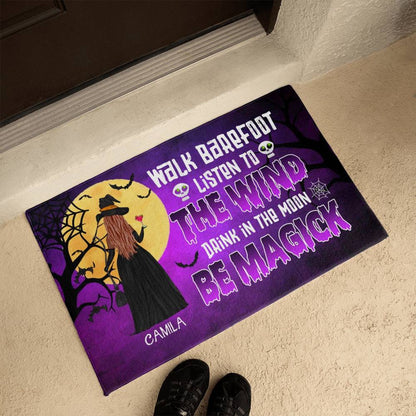Witchy Halloween Doormat – Walk Barefoot, Listen to the Wind, Be Magick