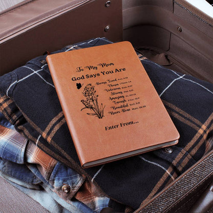 To My Mom, God Says You are, Vegan Leather Graphic Journal
