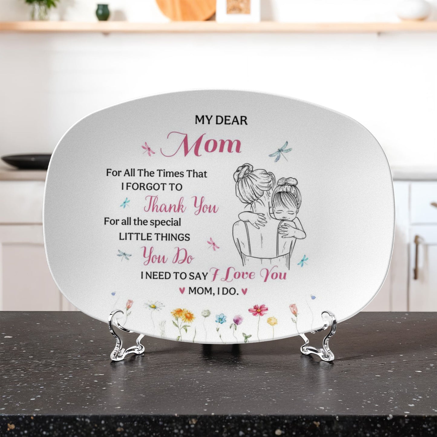 To My Dear Mom, 10”x14” Platter