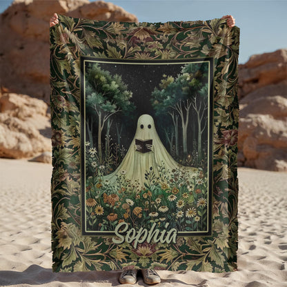 Spooky Ghost Reading Blanket – Halloween Cozy Throw for Home & Outdoor