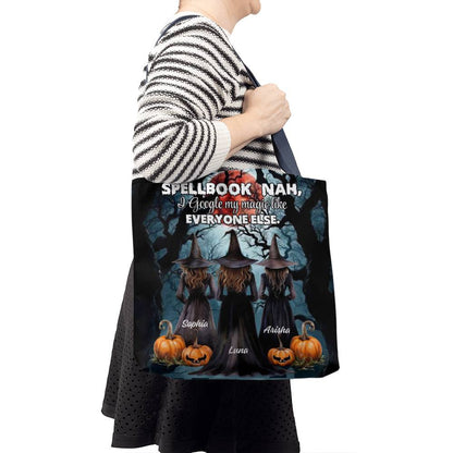 Halloween Witch Tote Bag – Funny Spellbook Quote !
