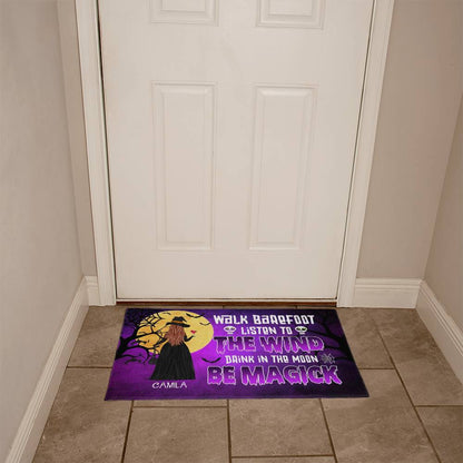 Witchy Halloween Doormat – Walk Barefoot, Listen to the Wind, Be Magick