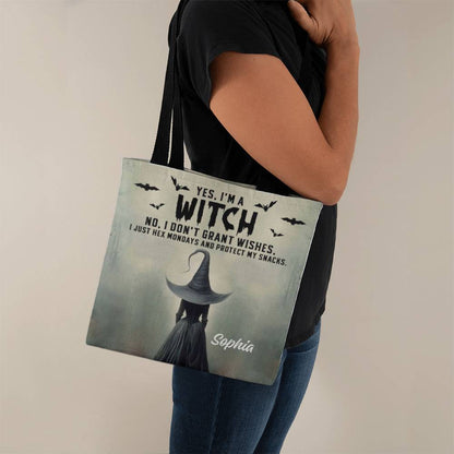 Personalized Witch Tote Bag – Custom Name Halloween Gothic Tote with Funny Quote !