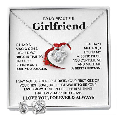 Love Knot Necklace and Earrings-To My Beautiful Girlfriend