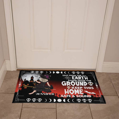 Haunted House Halloween Doormat – Spooky ‘Keep This Home Safe & Sound’ Design