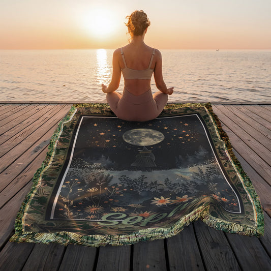 Witches Under the Moon Blanket – Mystical Halloween Starry Night Throw !