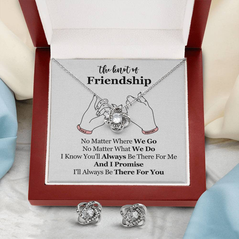 Love Knot Earrings And Necklace Set-Friendship