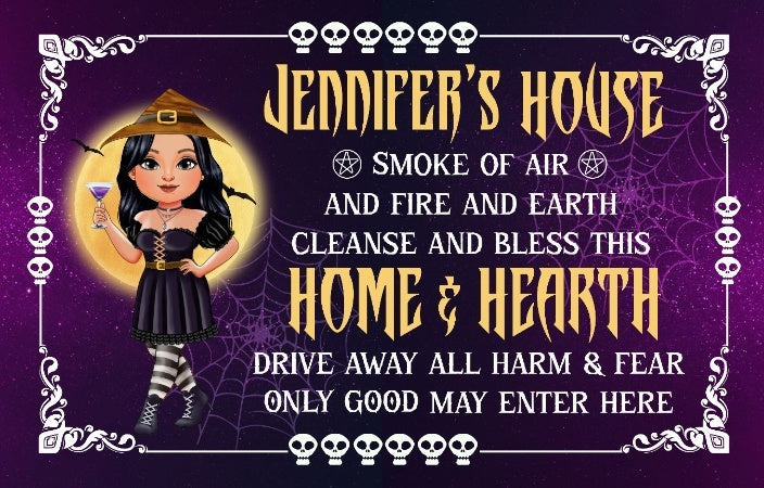 Welcome Door Mat, Cute Witch, Jennifer's House,