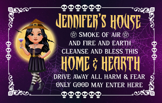 Welcome Door Mat, Cute Witch, Jennifer's House,