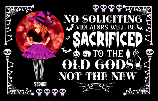 Personalized Halloween Doormat, Custom No Soliciting Welcome Mat, Funny Witch Door Mat with Name, Scary Front Porch Halloween Decor