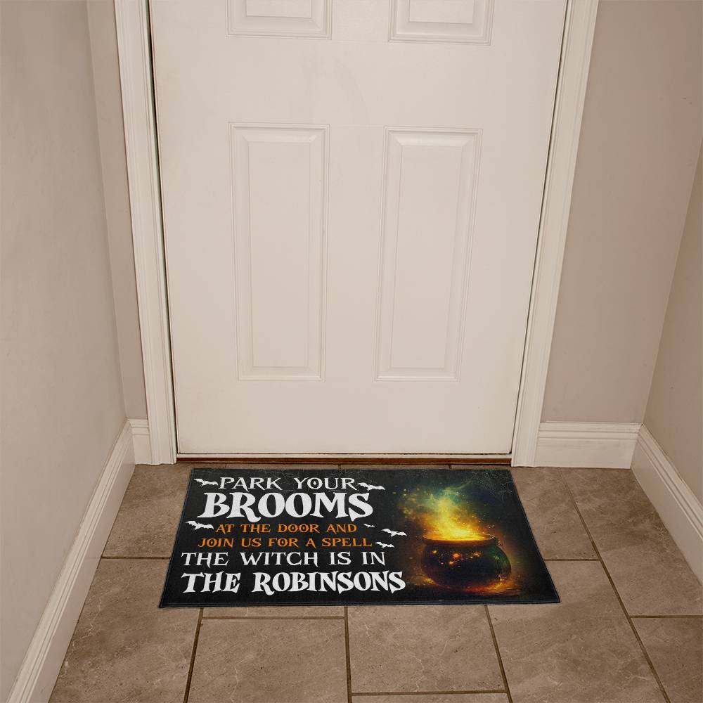 Park Your Brooms - Halloween Welcome Mat