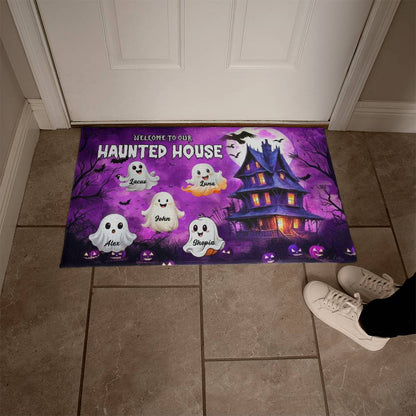 Welcome to Our Haunted House: A Spooky Family Greeting Mat !