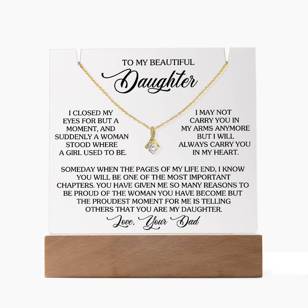 Keepsake Acrylic Plaque - Alluring Beauty Necklace, Gift to Daughter, Love Dad-16