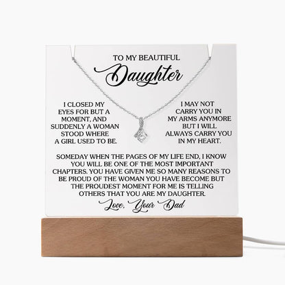 Keepsake Acrylic Plaque - Alluring Beauty Necklace, Gift to Daughter, Love Dad-16